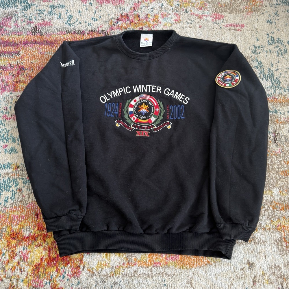 Salt Lake 2002 Olympic Winter Games Embroidered Crewneck Sweatshirt Large